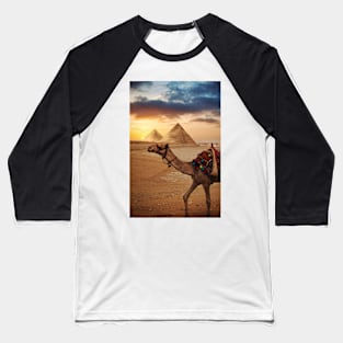 Camel and pyramids at Giza Baseball T-Shirt